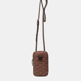 Bolso para el móvil de mujer en nylon acolchado taupe