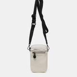 Handtasche für das Handy aus recycelten beige Stoffen.