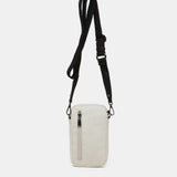 Handtasche für das Handy aus recycelten beige Stoffen.