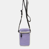 Mobile phone bag in lavender recycled fabrics
