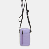 Mobile phone bag in lavender recycled fabrics