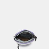 Mobile phone bag in lavender recycled fabrics