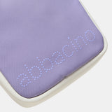 Mobile phone bag in lavender recycled fabrics