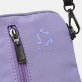 Mobile phone bag in lavender recycled fabrics