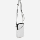 White leather mobile phone bag