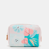 Große Damenbörse aus Leder mit floralem Druck.