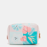 Große Damenbörse aus Leder mit floralem Druck.