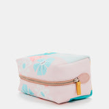 Große Damenbörse aus Leder mit floralem Druck.