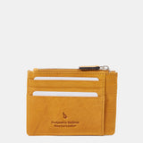 Damen-Kartenetui mit geprägtem gelbem Leder.