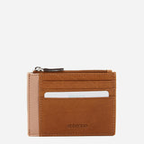 Women's card holder-wallet in cognac leather