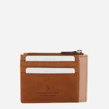Women's card holder-wallet in cognac leather