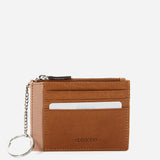 Women's card holder-wallet in cognac leather