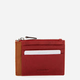 Women's red leather card holder-wallet