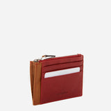 Women's red leather card holder-wallet