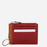 Women's red leather card holder-wallet