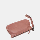 Kosmetiktasche aus rosa Leder