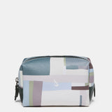 Medium green print leather toiletry bag