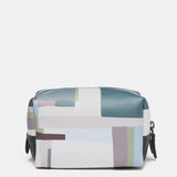 Medium green print leather toiletry bag
