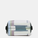 Medium green print leather toiletry bag