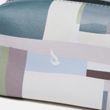 Medium green print leather toiletry bag