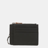 Kartenetui aus schwarzem Leder