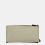 Cartera grande de piel en verde