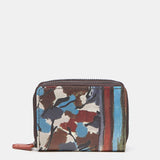 Cartera pequeña en piel con estampado multicolor