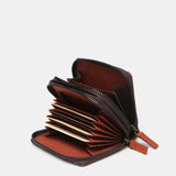 Cartera pequeña en piel con estampado multicolor