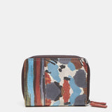 Cartera pequeña en piel con estampado multicolor