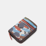 Cartera pequeña en piel con estampado multicolor