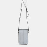 Mobile phone bag in grey leather
