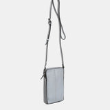 Mobile phone bag in grey leather