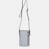 Mobile phone bag in grey leather