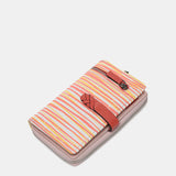 Cartera mediana en piel con estampado en coral