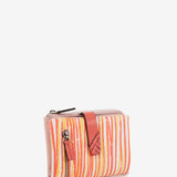 Small leather wallet with coral print