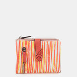 Cartera pequeña en piel con estampado en coral