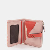 Cartera pequeña en piel con estampado en coral