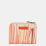 Cartera pequeña en piel con estampado en coral