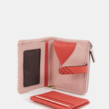 Cartera pequeña en piel con estampado en coral