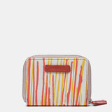 Cartera pequeña en piel con estampado en coral