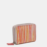 Cartera pequeña en piel con estampado en coral