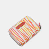 Cartera pequeña en piel con estampado en coral