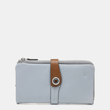 Large wallet in two-tone grey leather