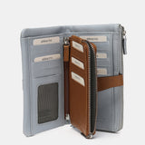 Large wallet in two-tone grey leather