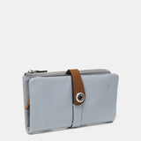 Large wallet in two-tone grey leather