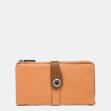 Large wallet in two-tone orange leather
