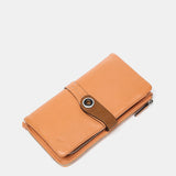Large wallet in two-tone orange leather