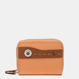 Cartera pequeña en piel bicolor naranja
