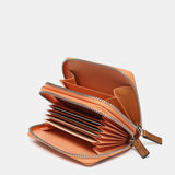 Cartera pequeña en piel bicolor naranja