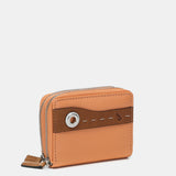 Cartera pequeña en piel bicolor naranja